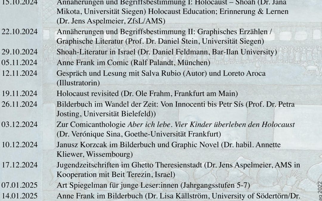 Beginn der Ringvorlesung „Learning about the Shoah Through Narrative Art and Visual Storytelling“–Transnationale Erinnerung in der grafischen Literatur